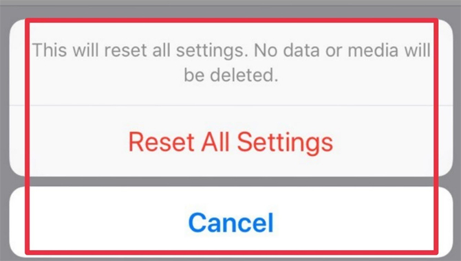 Reset All iPhone Settings