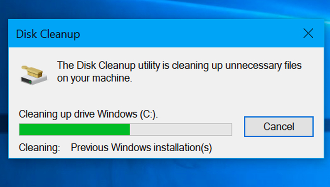 Run The Disk Cleanup Tool/Utility